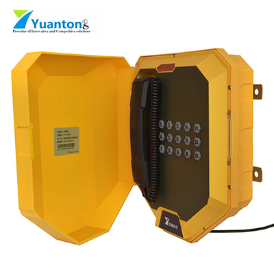 comprar El montaje industrial amarillo del teléfono de Voip de la entrada de Ethernet fijó a mano el cordón de acero Fabricación en línea