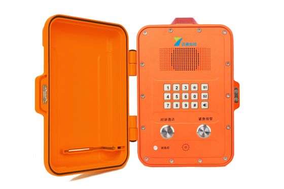 Teléfono a prueba de explosión a prueba de llamas para la zona ATEX 0 1 2 Voltado DC 12V / AC 220V POE opcional